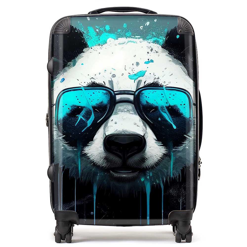 Panda With Blue Glasses Splashart Suitcase