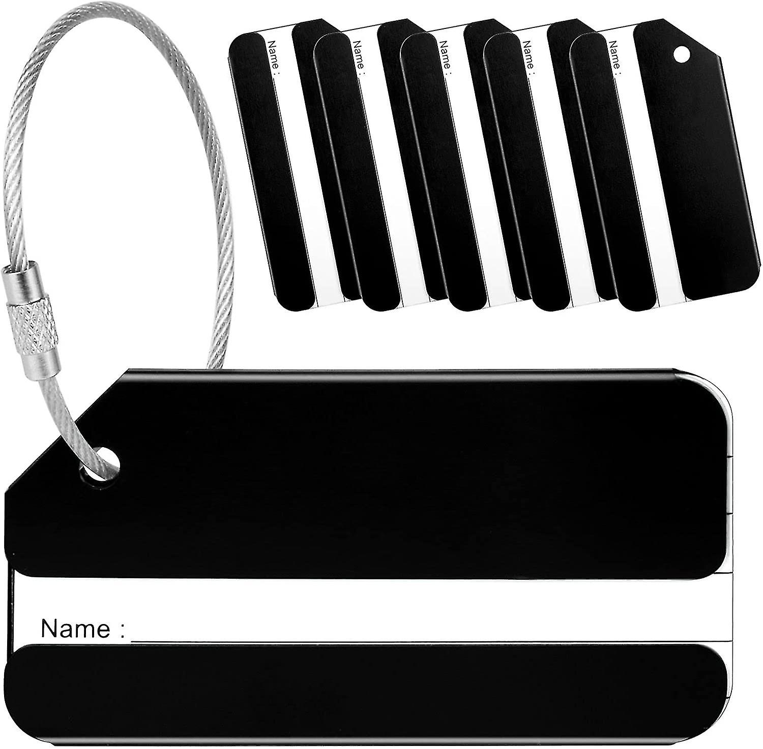 6 pcs Aluminum Alloy Suitcase Tag with Stainless Steel Strings and Name Tag