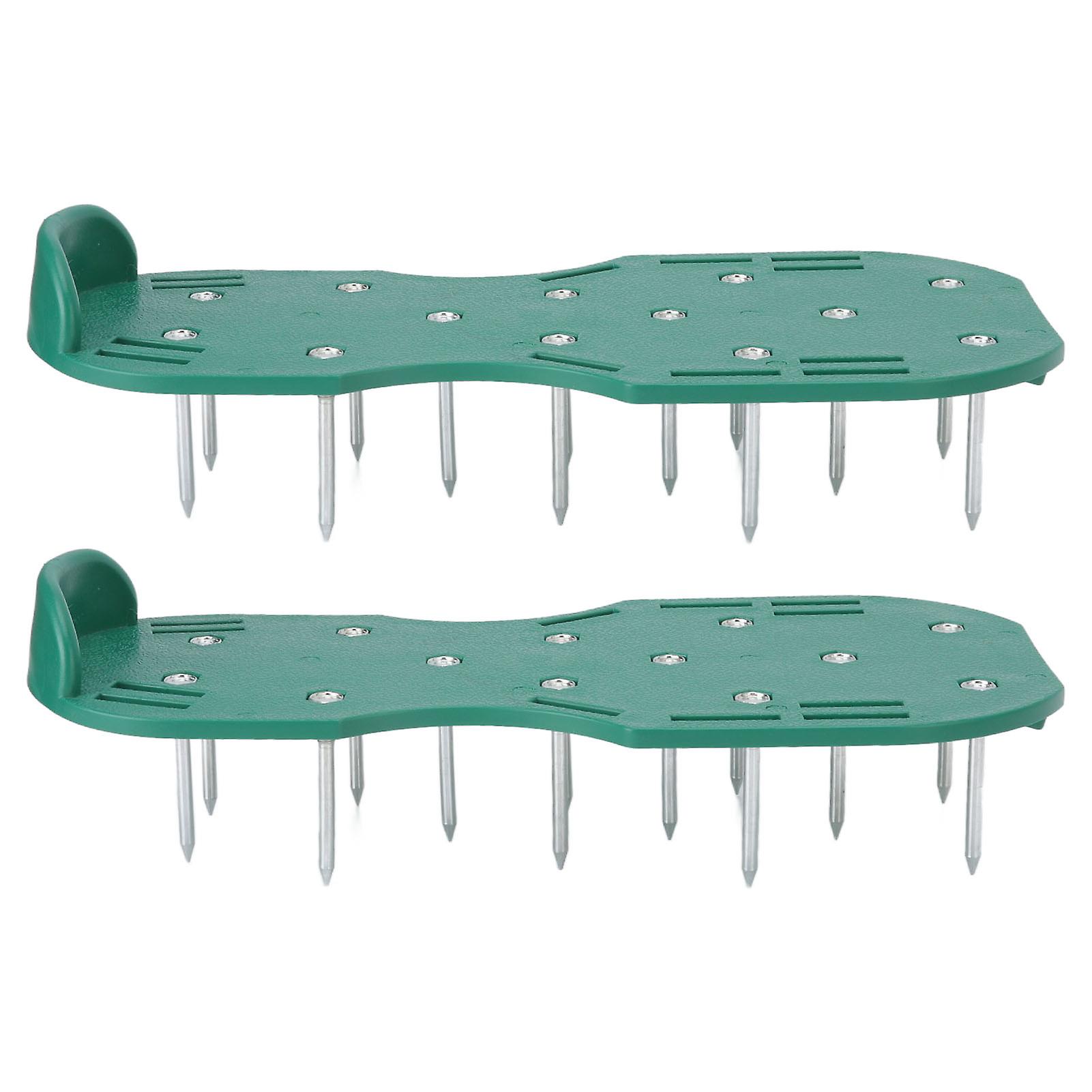 Lawn Aerator Shoes Gardening Walking Lawn Aerator Sandals Garden Grass Loosening Tools Green Hoop and Loop Version