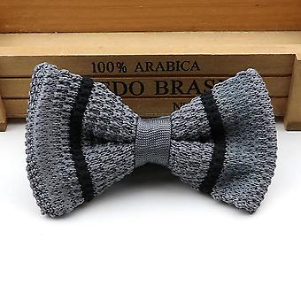 Single Layer Men's Knitted Bowtie Comfortable Striped Fashion Adjustable Butterfly Woven Designer Knitted Dress Knitted Plaid Bow Tie