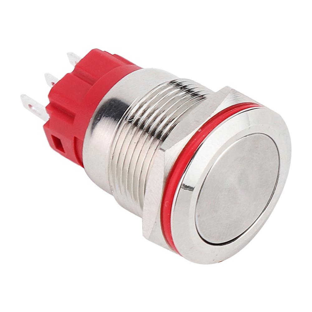 Push Button Switch DC9~30V 19mm 1NO 1NC Stainless Steel Shell Self Locking Switch(Flat Head Self locking )