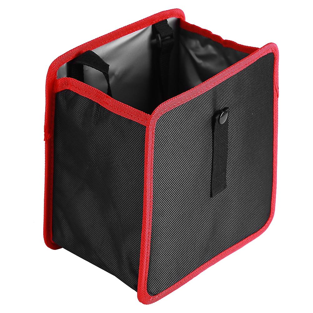 Multi-purpose Car Waste Basket Foldable Trash Container Hanging Storage Bag Organizer Red
