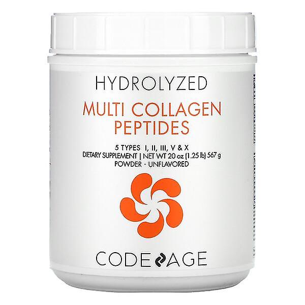 Codeage, Hydrolyzed, Multi Collagen Peptides, 5 Types I, II, III, V, X, Powder, Unflavored, 20 oz (5