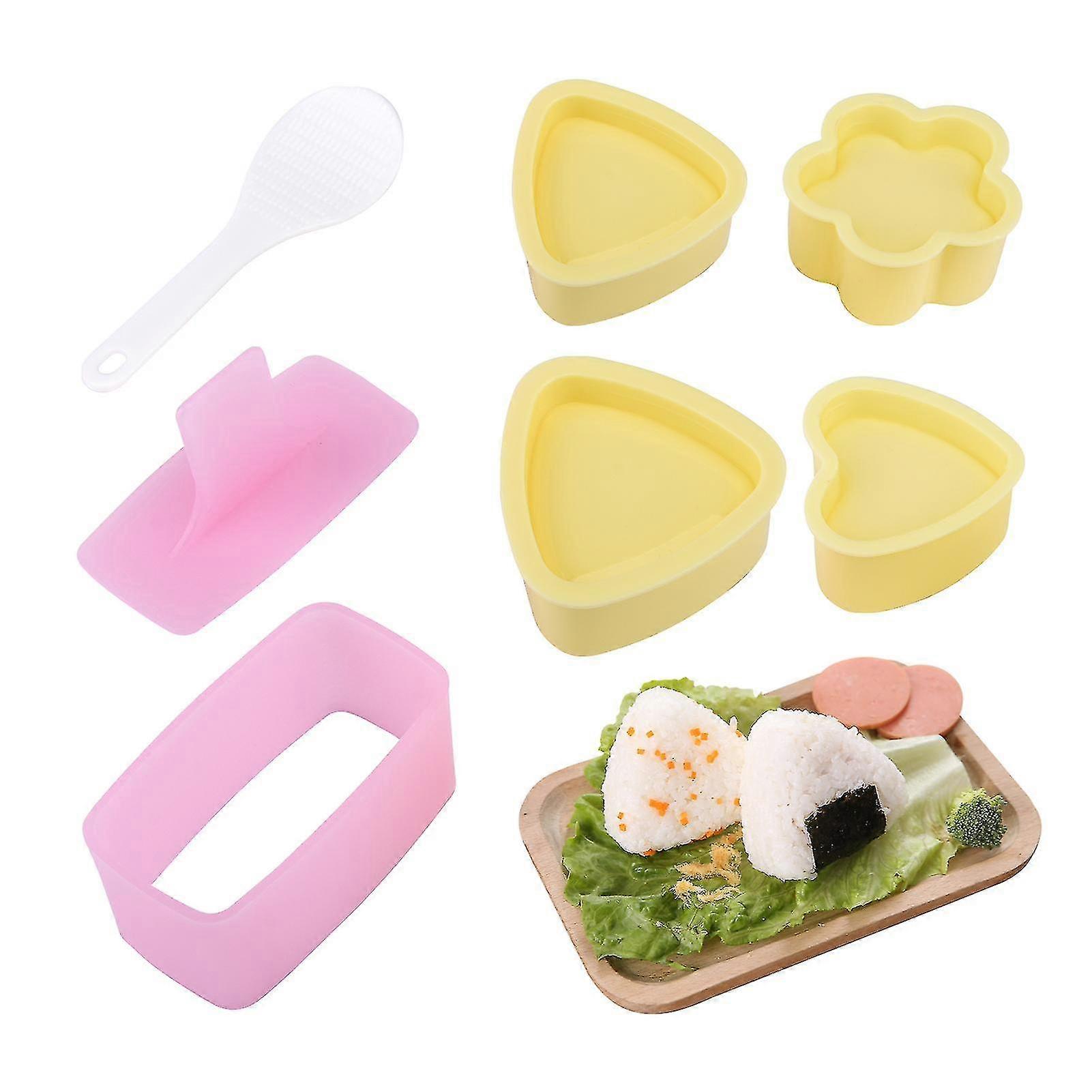 6pcs Diy Kitchen Tool With Rice Paddle Non Stick Musubi Maker Set Onigiri Sushi
