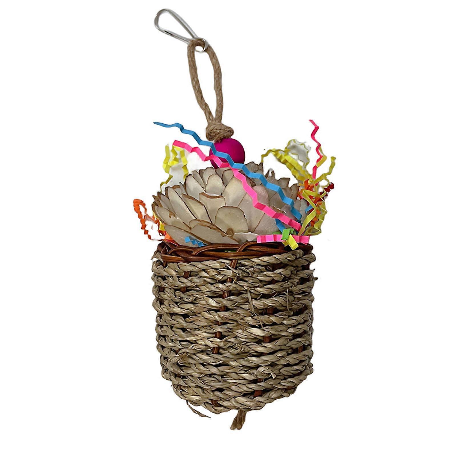 Bird Toy Natural Material Bird Chew Toy Parrot Foraging Toy Interactive Hanging Cage Toy Pet Supplies
