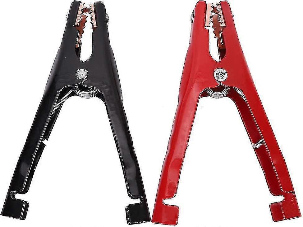 Clips de batería Coche cocodrilo aislado (negro rojo) (2 piezas)_Feb