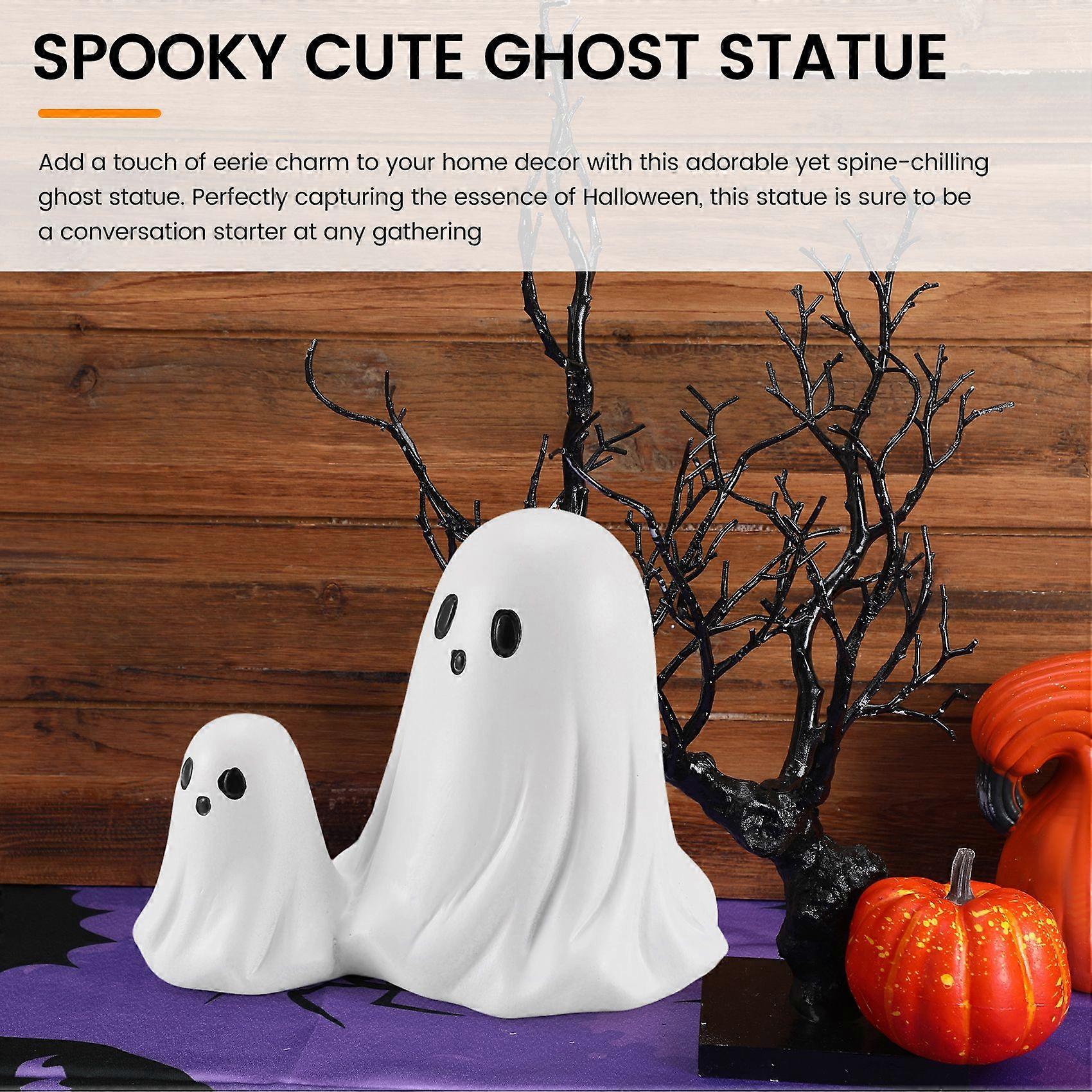 Halloween Ghost Figurinen 2-tlg - Lustige Mittelfinger Geister Deko Aus Resin