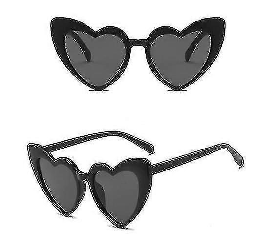 2 stk. hjerteformede solbriller for kvinner vintage cat eye-solbriller mod bryllupssolbriller