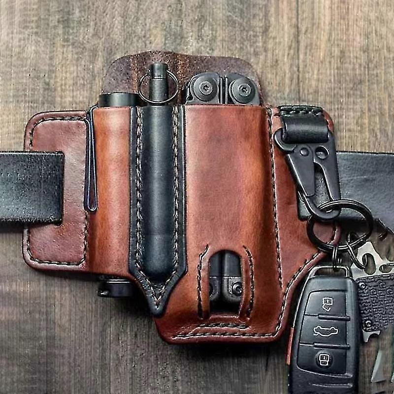 Multitool Leren Camping Opbergtas (bruin)
