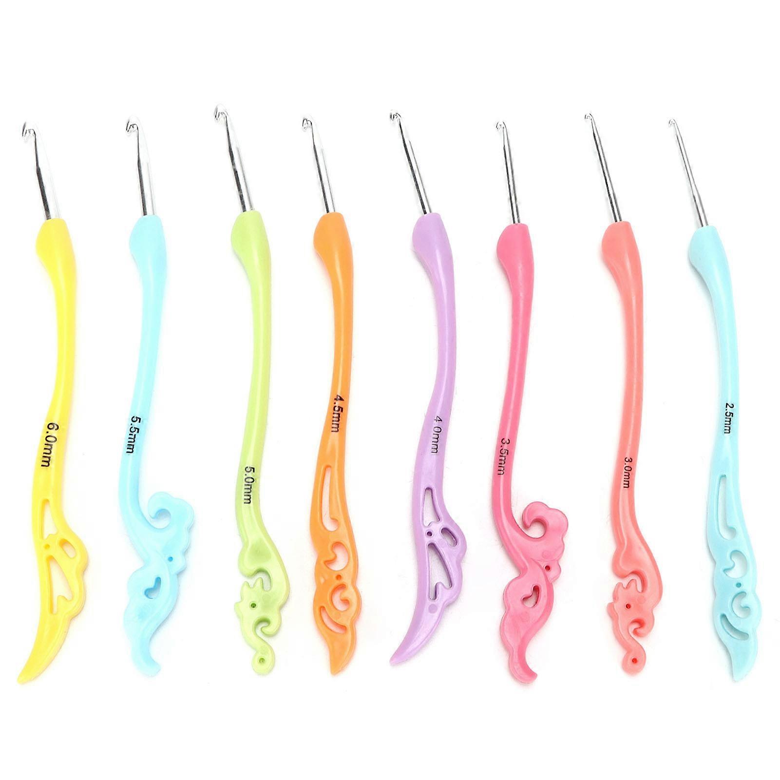8Pcs Crochet Hooks Retro Fancy Soft Handle High Collection Value Knitting Needles Set for Household
