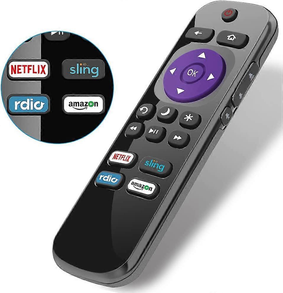 استبدال جهاز التحكم عن بعد Roku العالمي لجهاز التحكم عن بعد للتلفزيون الذكي RCA Roku والتلفزيون الذكي Roku RCA 32 40 43 49 50 55 60 65 70 بوصة ، 4K LED LCD HDR UHD الذكية
