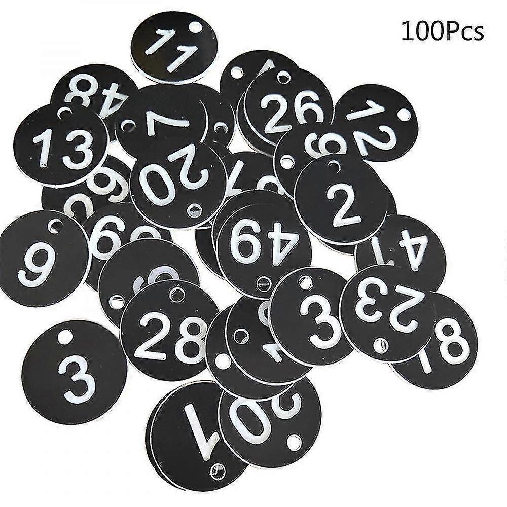 100pcs Id Numero Tag 1-100 Inciso Numero Id Tag Colorato Per Portachiavi Gds