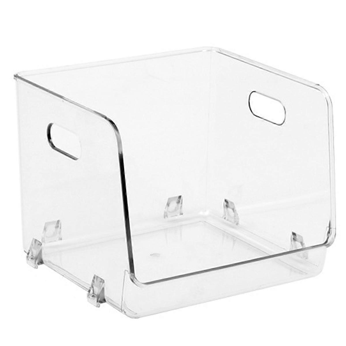 Open Compartment Clear Plastic Organizer, Stackable Plastic Vanity Container Storage Bins, Small, Multipurpose Bins, Pantry Organizers And Storage, Ho