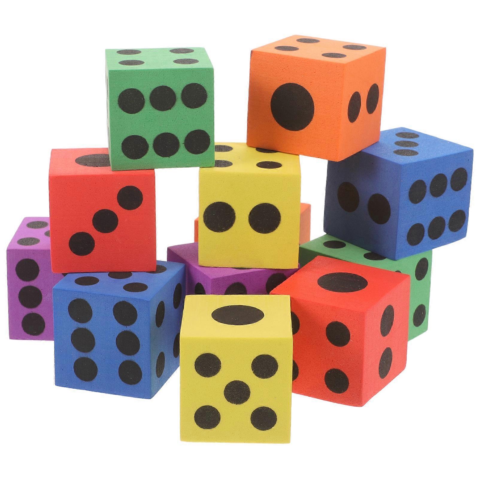 12pcs Children Big Playing Dice (Random Color)