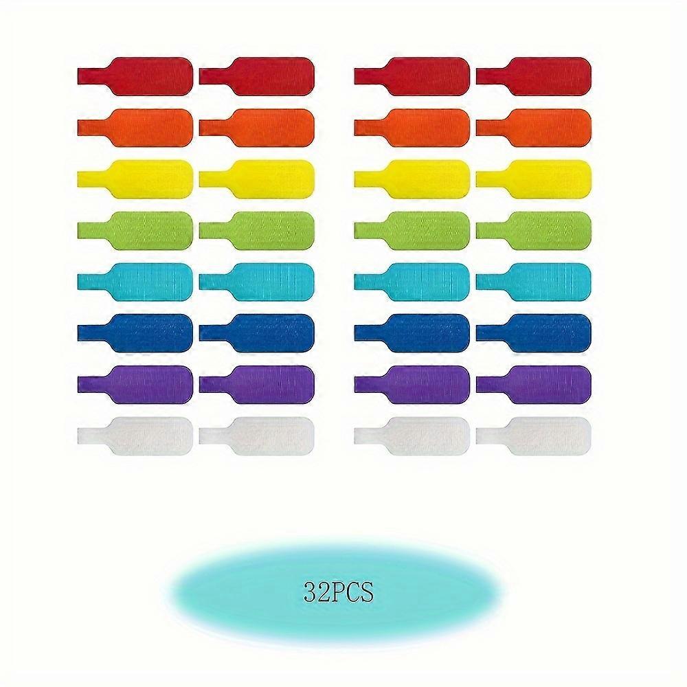 32pcs Multicolore Étiquettes de câble inscriptible - Étiquettes de cordon durables pour une organisation et une identification faciles