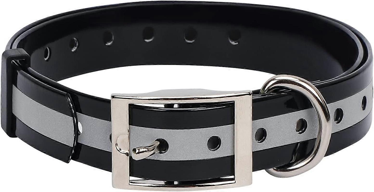 TPU Waterproof Adjustable Pet Reflective Collar Soft and Durable (Black)