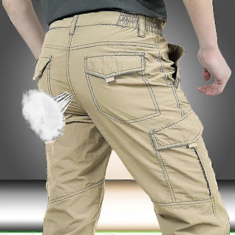 Pantalon De Travail Homme Stretch - Taille élastique - Style Militaire/cargo - Résistant Et Confortable