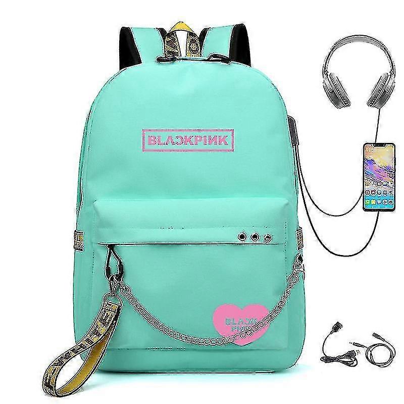 Black.pink Backpack Usb Rechargeable Backpack Student School Bag