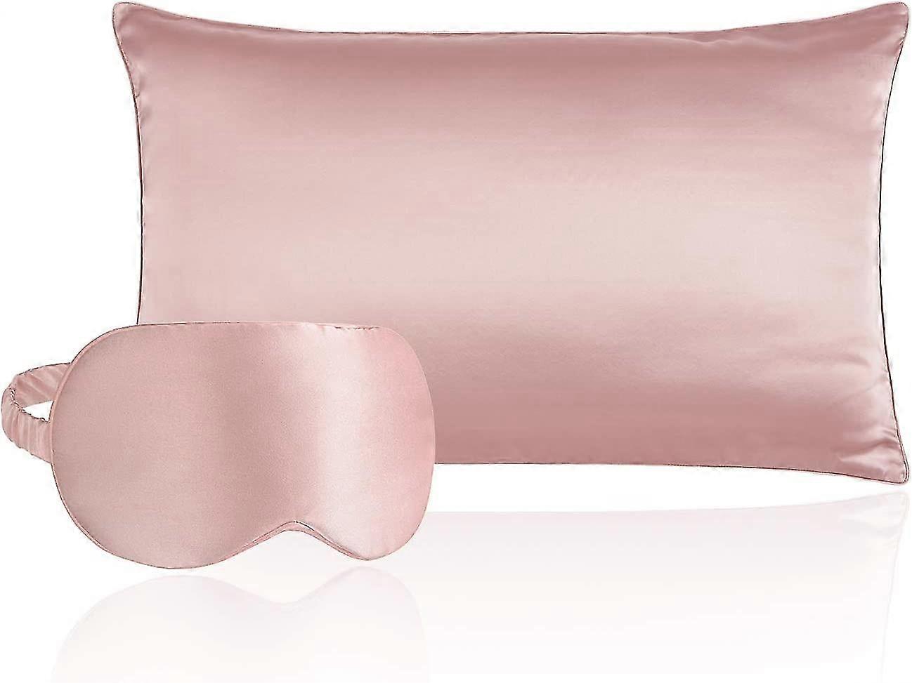 Taie d'oreiller en soie naturelle avec masque pour les yeux, 100 % soie de mûrier de grade 6a