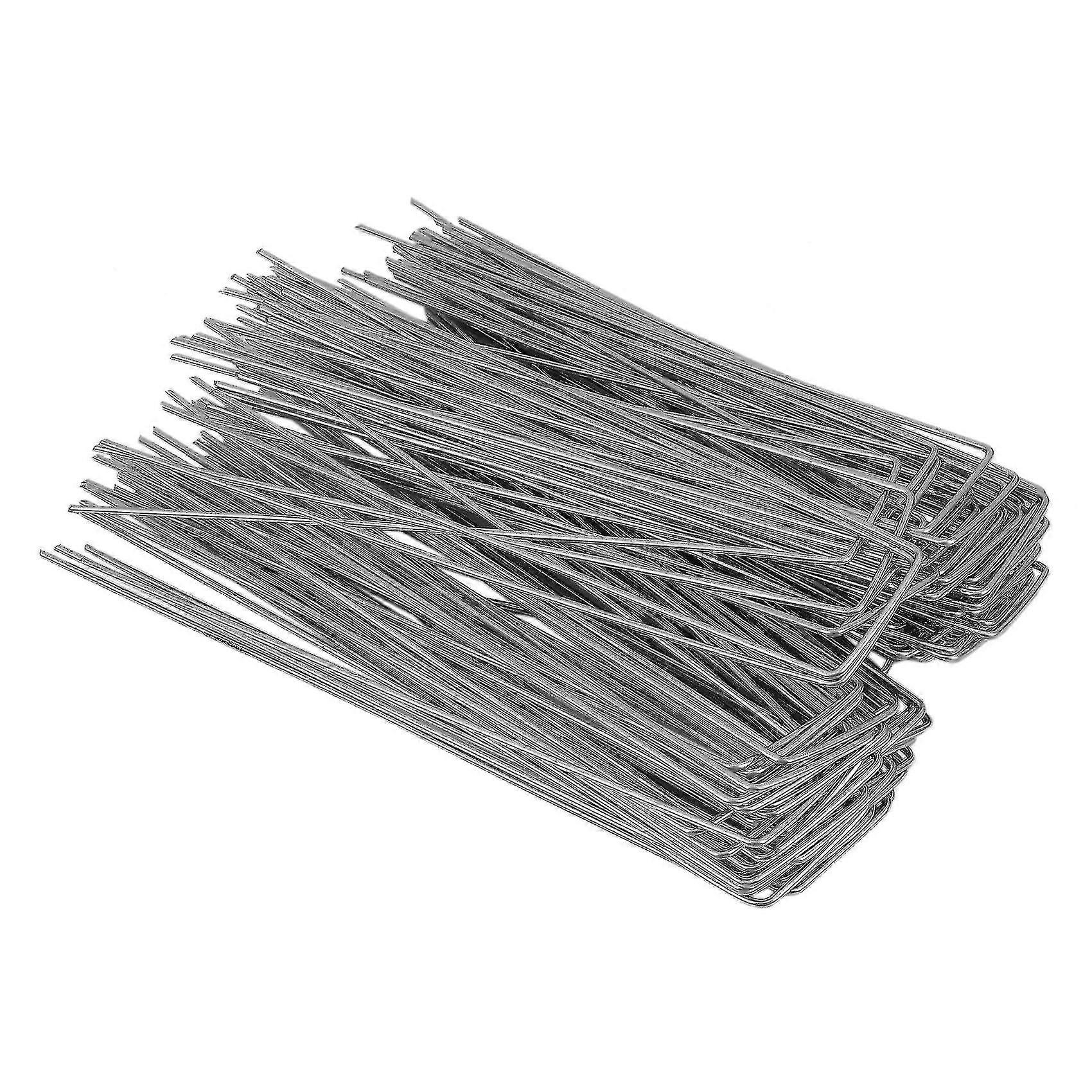 100pcs u shape galvanized steel garden stakes staple securing pegs