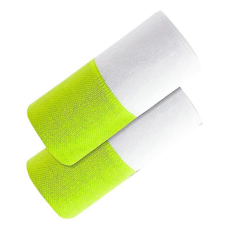 two-color sweat absorption wristband protective wrist cuff basketball training wrist brace double layer wrist support (green, white)