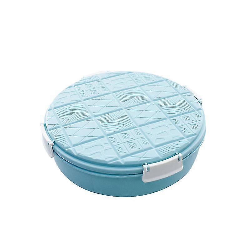 snack serving container appetizer tray round dried fruit organizer divided candy nut platter dish with lid (blue)