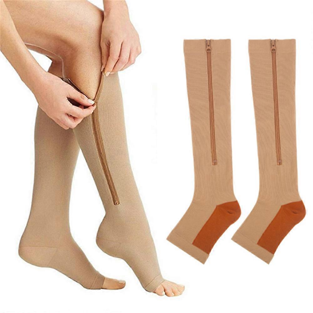 1 paio di calzini a compressione con zip Baronactive, calzini a compressione senza punta, compressione Open Toe
