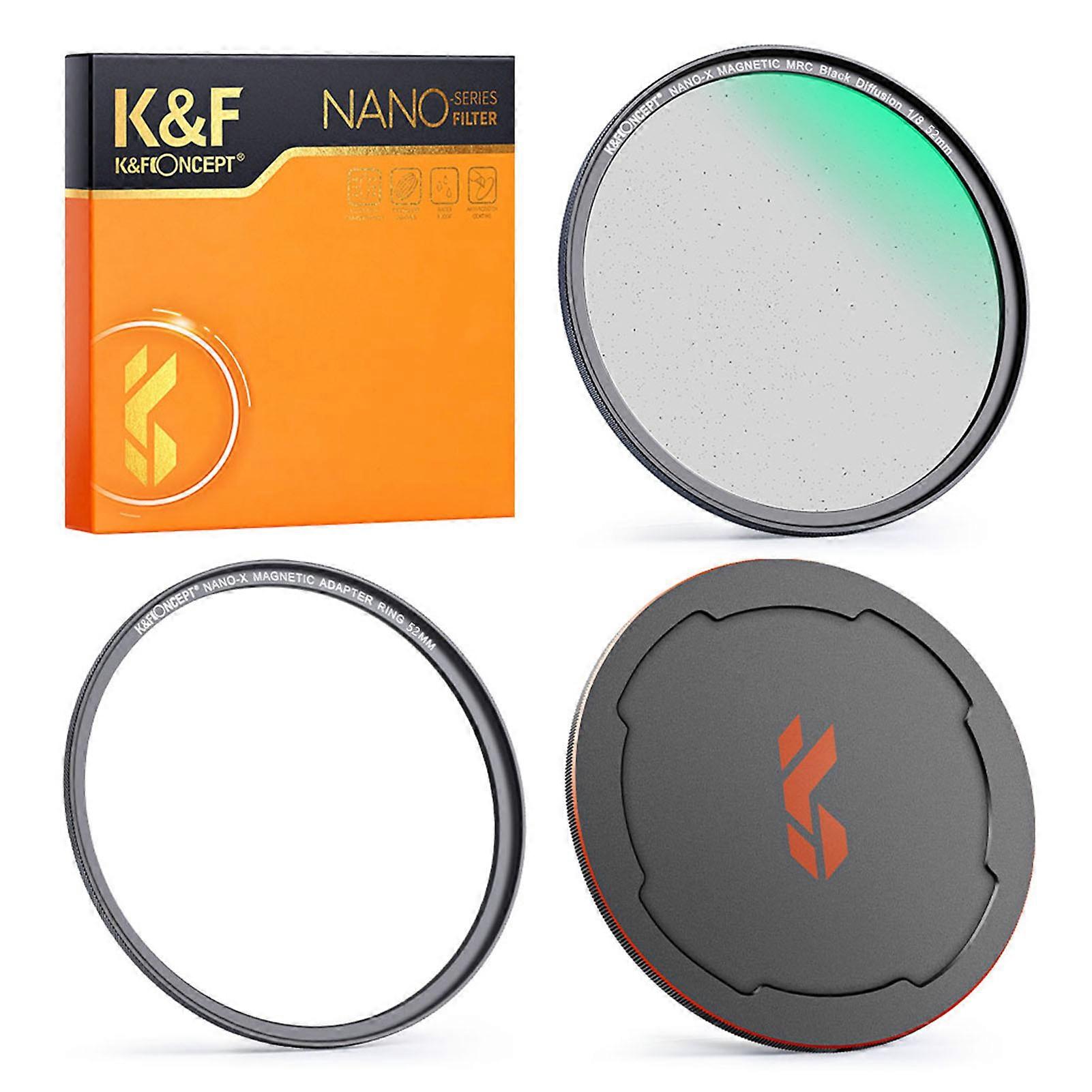 K&F CONCEPT NANO-X-1/8 Soft Focus Filter Diffusion Filter with Waterproof Dust-Proof FMC Green Film for Camera Lens 52mm Diameter