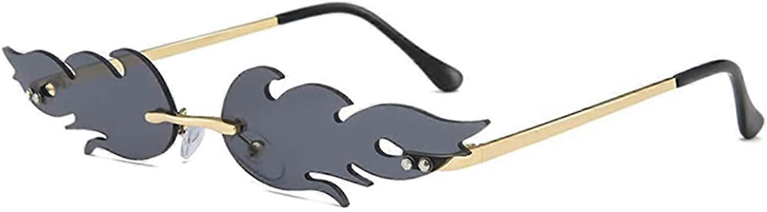 Fire Flame aurinkolasit Reunattomat aaltolasit Fire Shape silmälasit PartyBlack