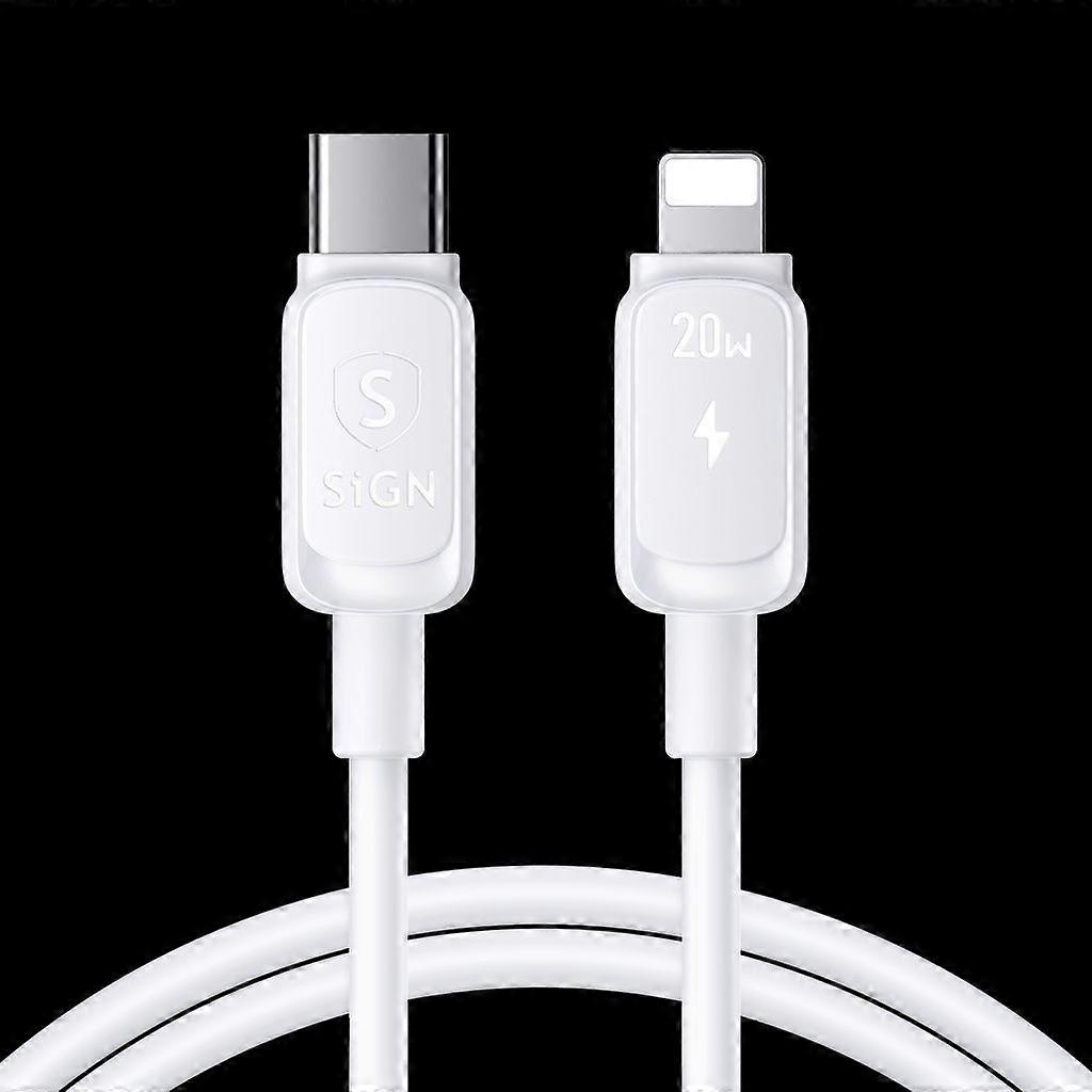 Cable USB-C a Lightning 20W, 0.25m - Blanco