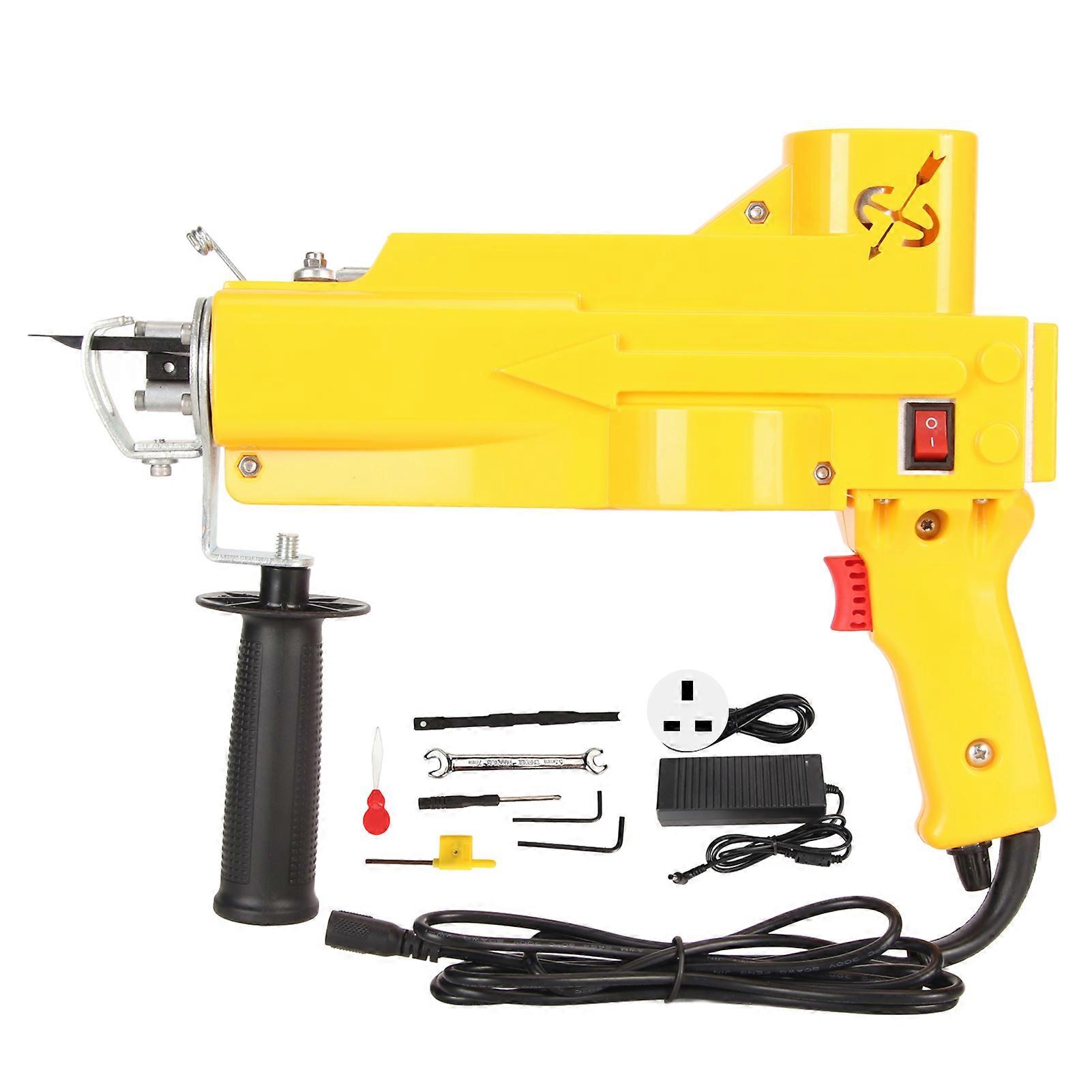 2 in 1 Rug Tufting Machine Cut Pile Loop Pile 40 Stitches Per Second Tufting Machine with Adjustable Handle 100240V Orange UK Plug