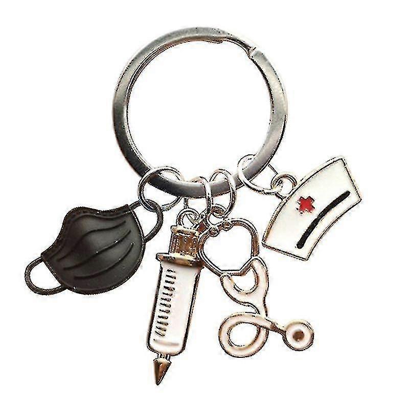 Keychain Tool Stethoscope Syringe Mask Key Ring
