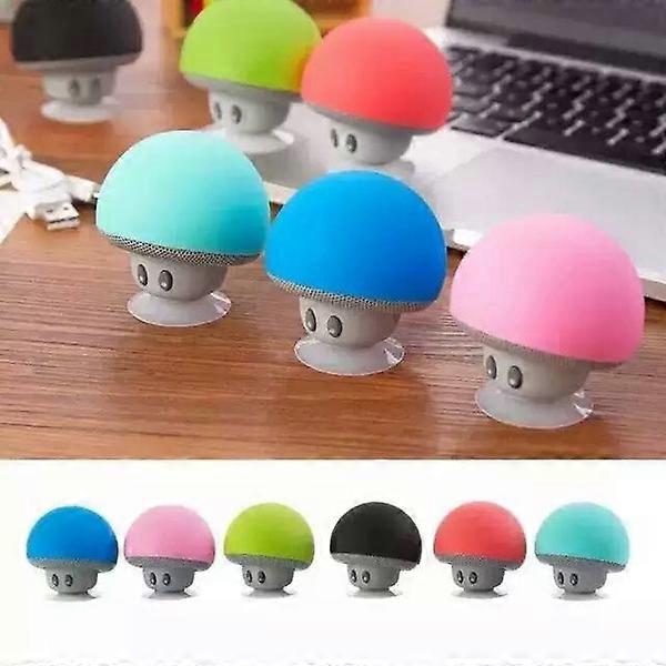 ZK-Creative Mini Mobile Phone Tablet Portable Stand Outdoor Cartoon Small Mushroom Head Bluetooth Speaker Color Random