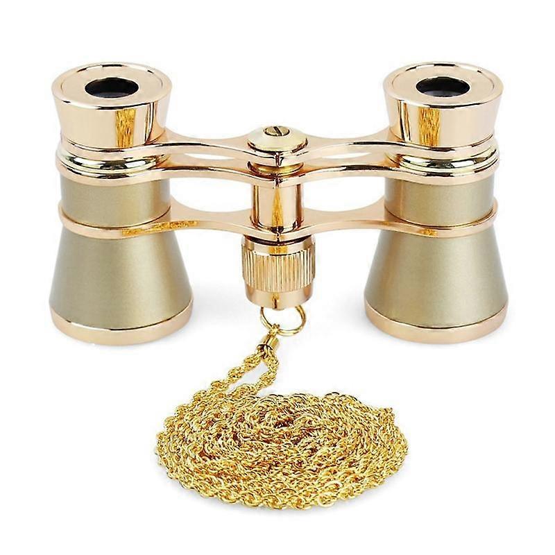 3X25 Opera Viewing Binoculars All Metal with Handle/Chain Ladies Retro Small Binoculars Mini Binocular