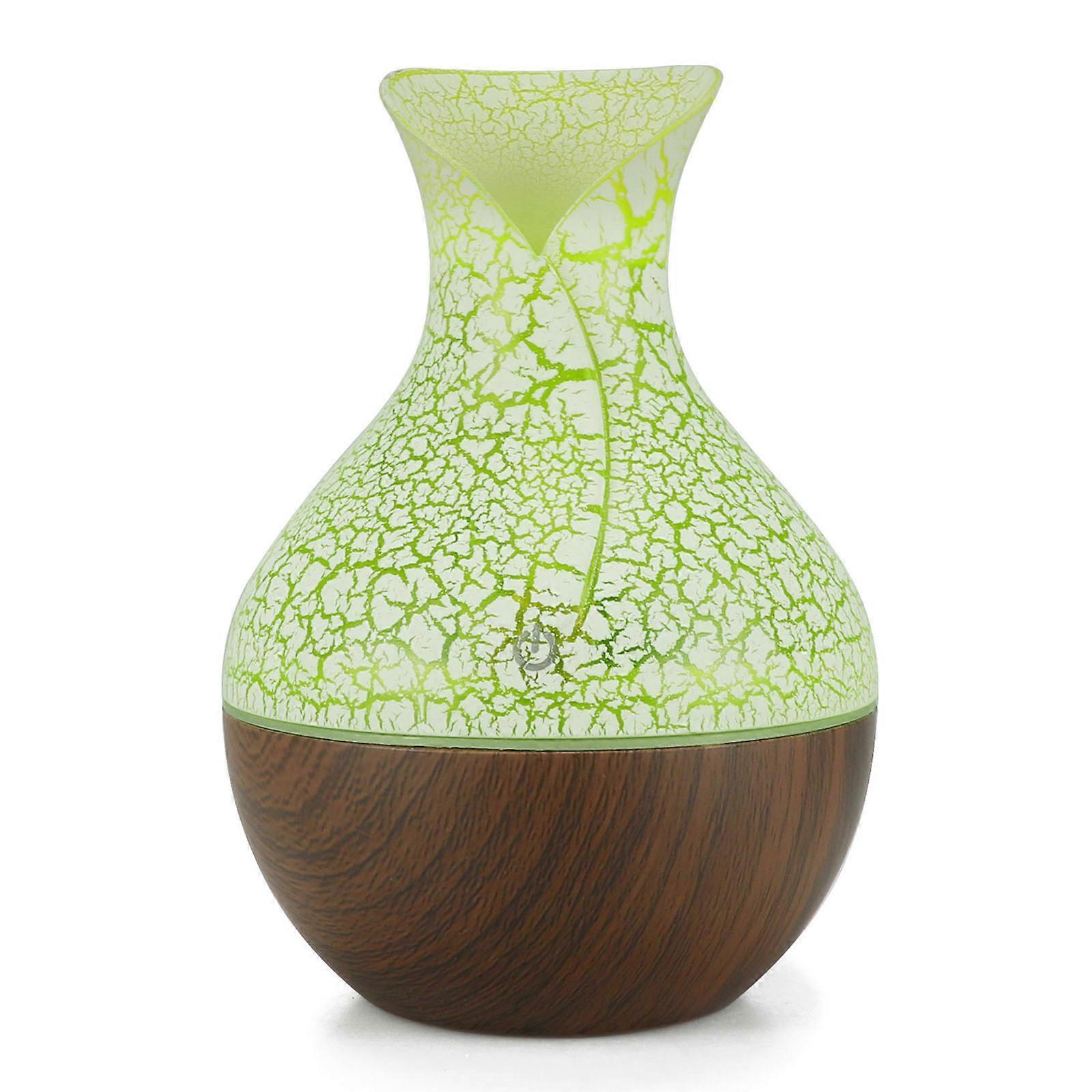 130ml LED Essential Oil Diffuser Humidifier Aromatherapy Wood Grain Vase Aroma