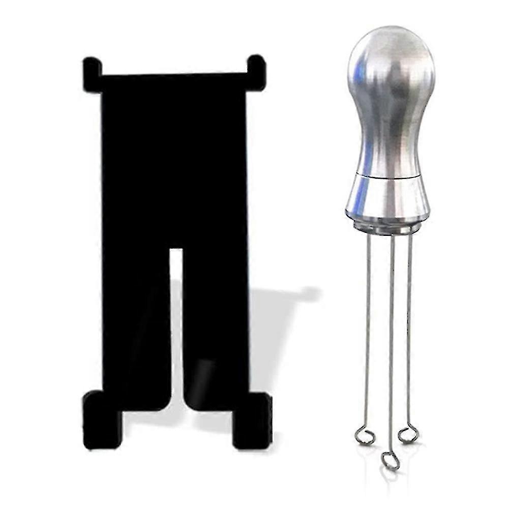 Silver Coffee Tamper Needle Type Distributor Tool With Handle &stand