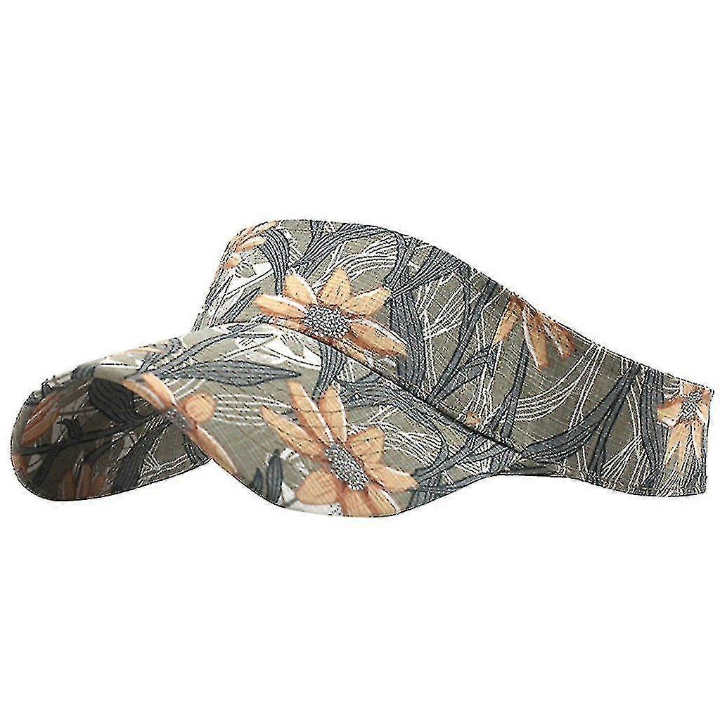 Unisex Empty Top, Washed Canvas, Printed Outdoor Sun Hatkhaki