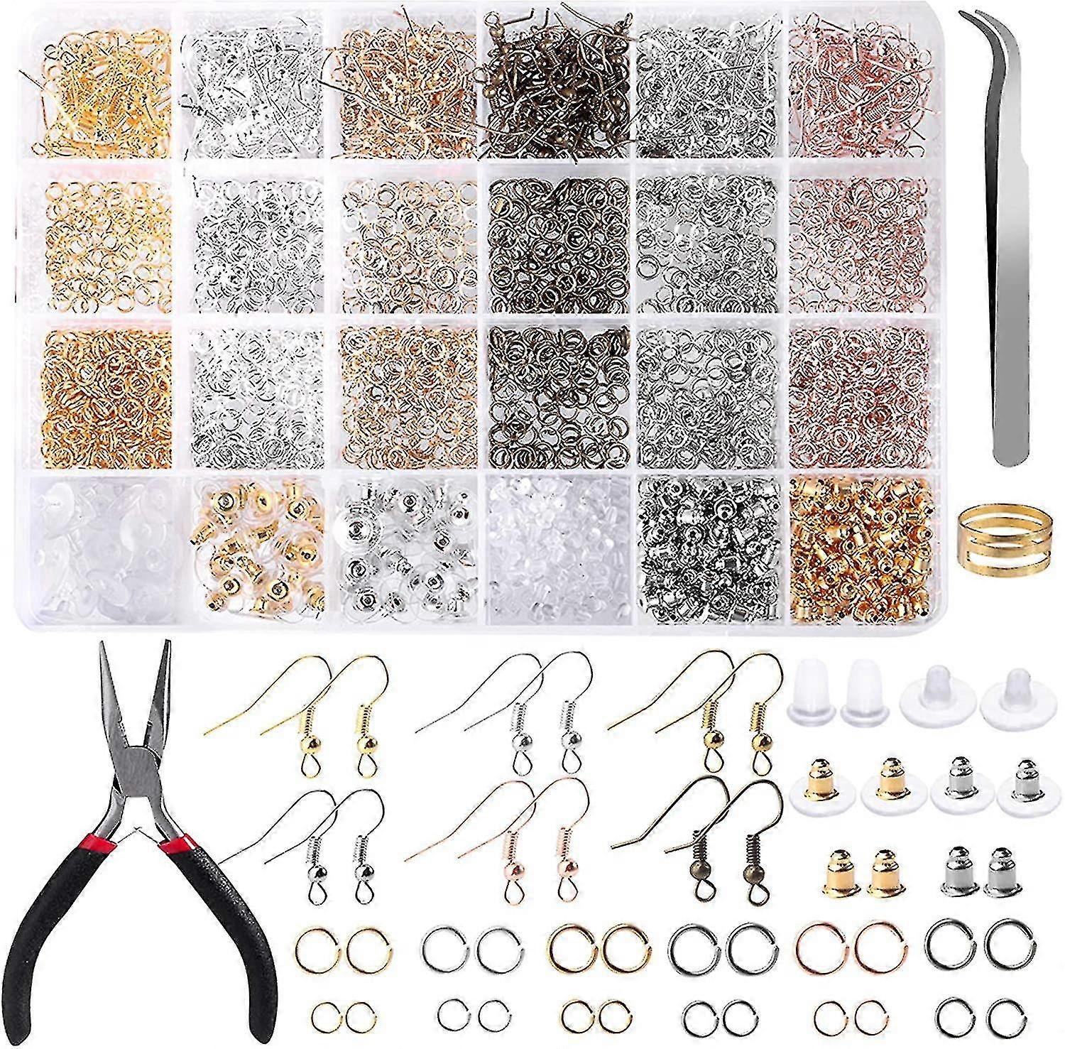 2500pcs Earring Hooks Earring Making Kit Earring Hooks For Jewelry Making With J