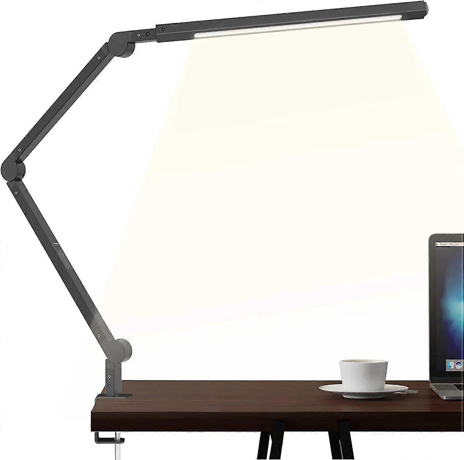 Swing Arm Lamp, Led Desk Lamp With Clamp, 9w Eye-care Dimmable Light, Timer, Memory, 6 Color Modes, Forreading Working/home Dorm Office (black)