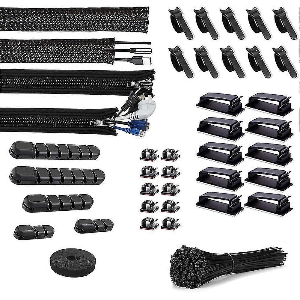 140 Pcs Cable Manager Kit Desktop Data Cable Protection Kit Advanced Wire Management Kit Office And