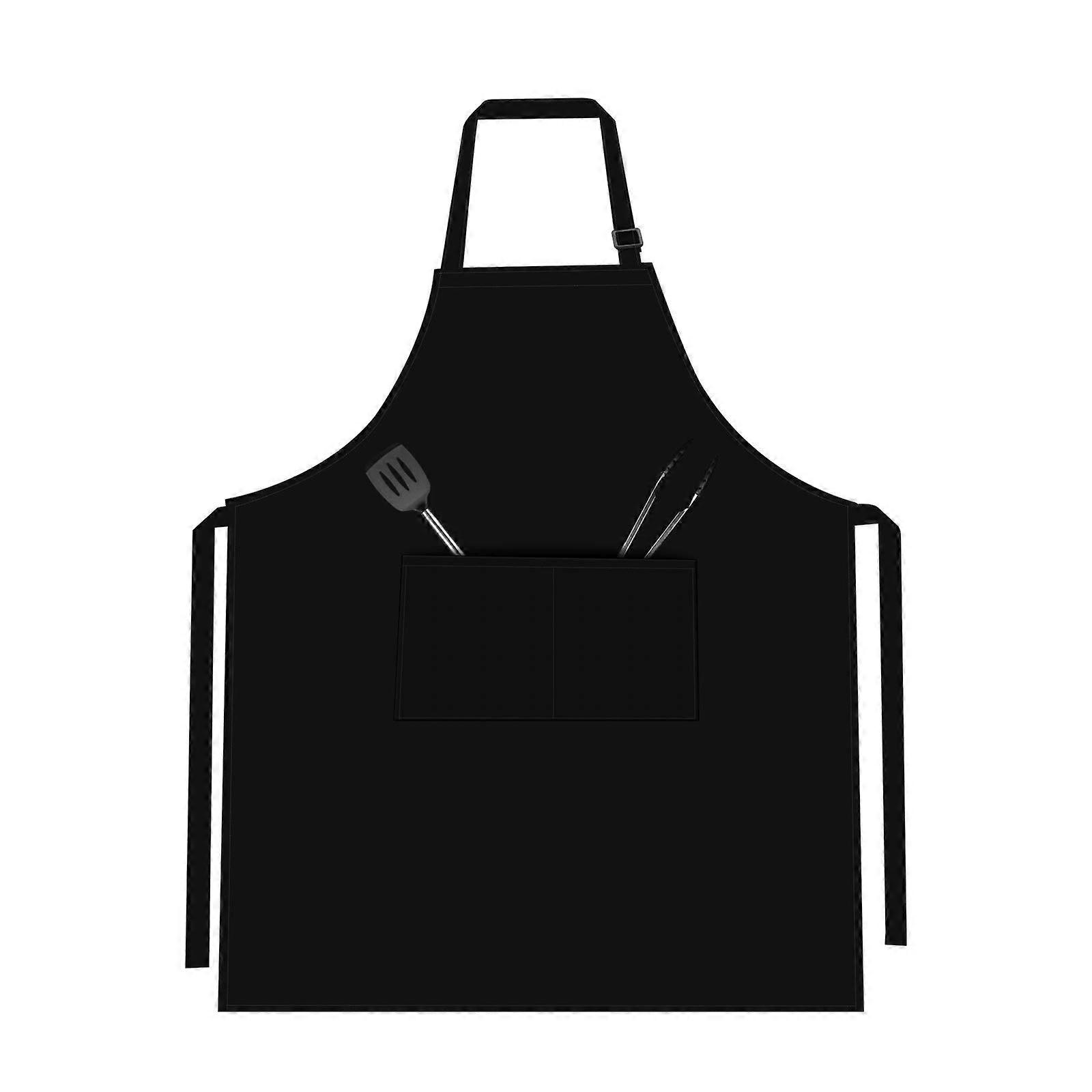 Black Cotton Kitchen Apron 70 x 85 cm