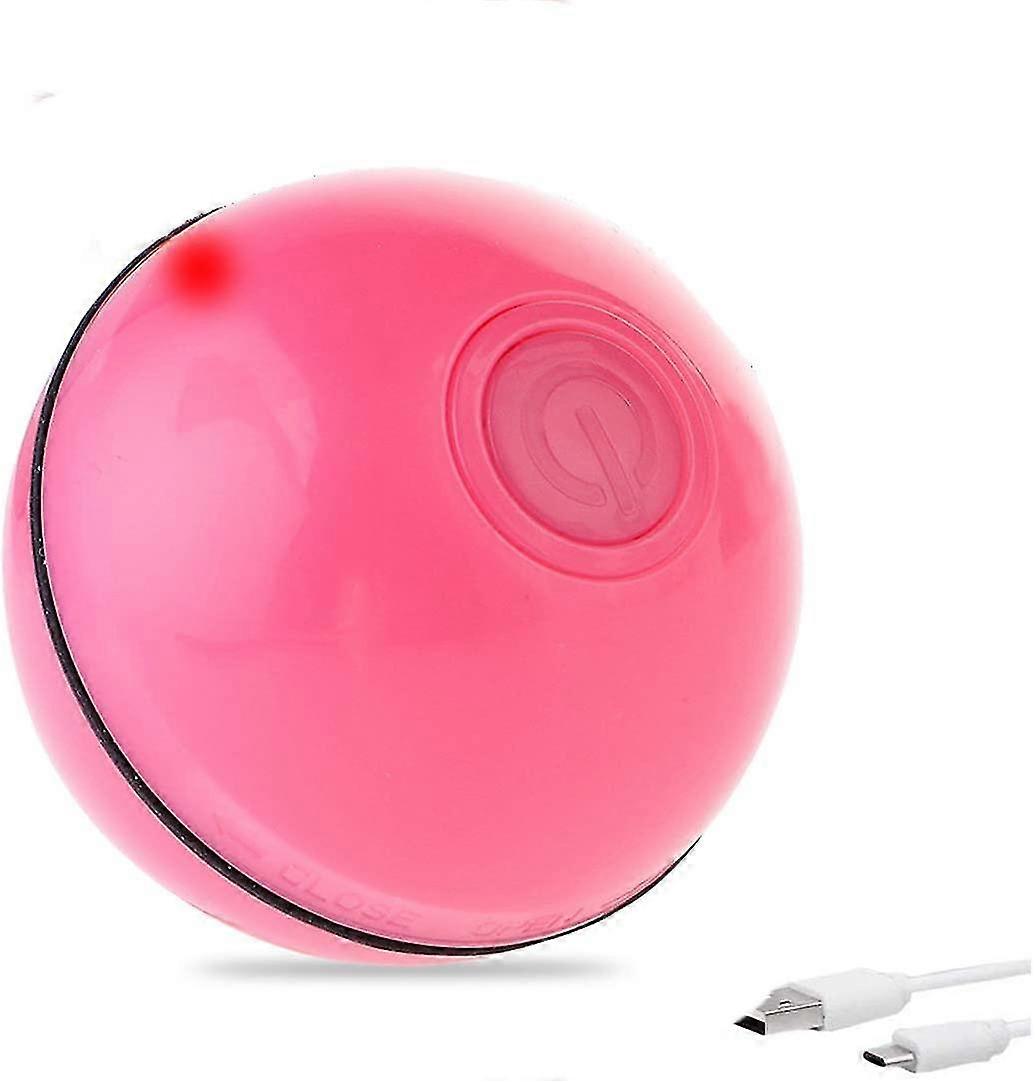 Intelligent Interactive Cat Toy Ball Automatic Rolling Ball For Pet Cat Usb Rechargeable Toy With Led Light 360 Degree Rotation Ball (red)
