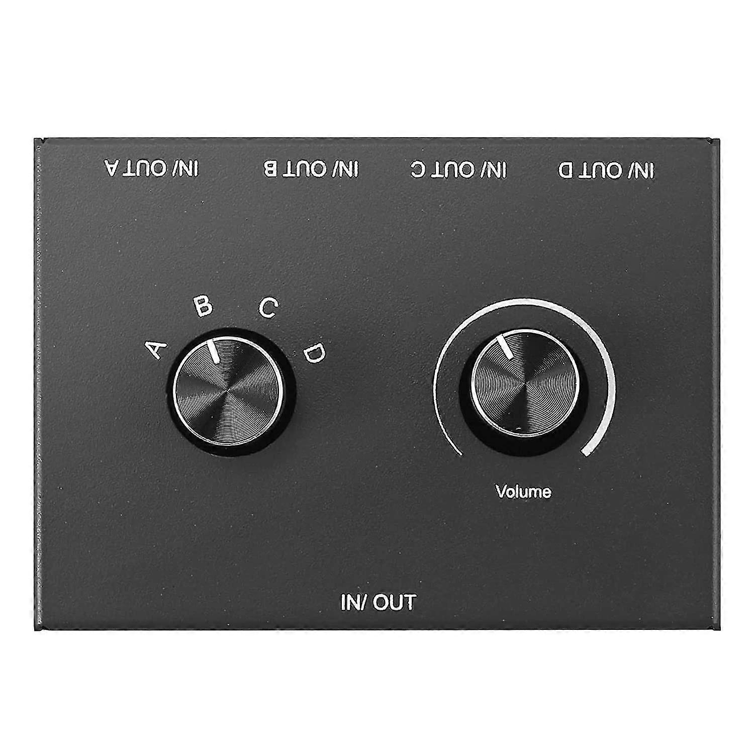 4 Port 3.5mm Stereo Audio Switcher Support 1 In 4 Out Or 4 In 1 Out For Pc Phone Laptop Headphone