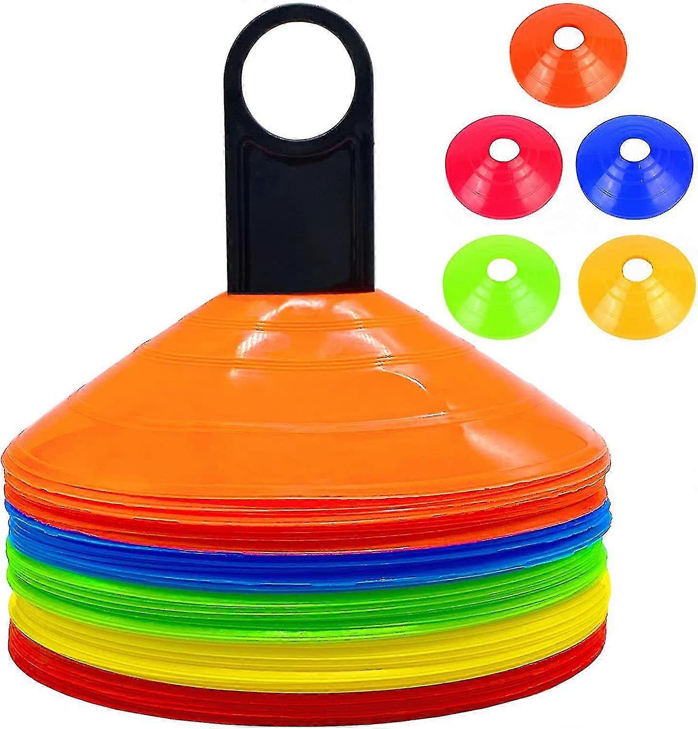 50 Pack Sports Disc Cones,plastic Agility Cones,field Cone Markers With Holder F