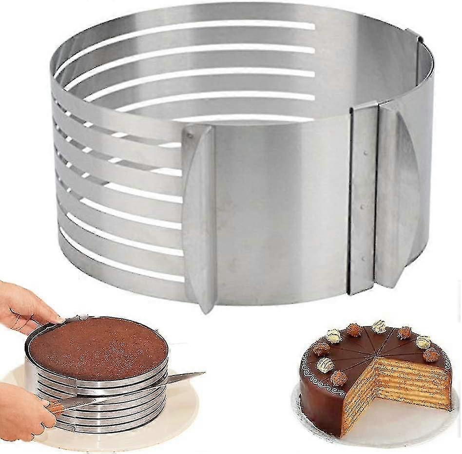 Ring Cutter Layer Cake Slicer, Adjustable Ring 7 Layer Mousse, For Easily Cutting Cake Bot, Diy Round Bread Baking Pan