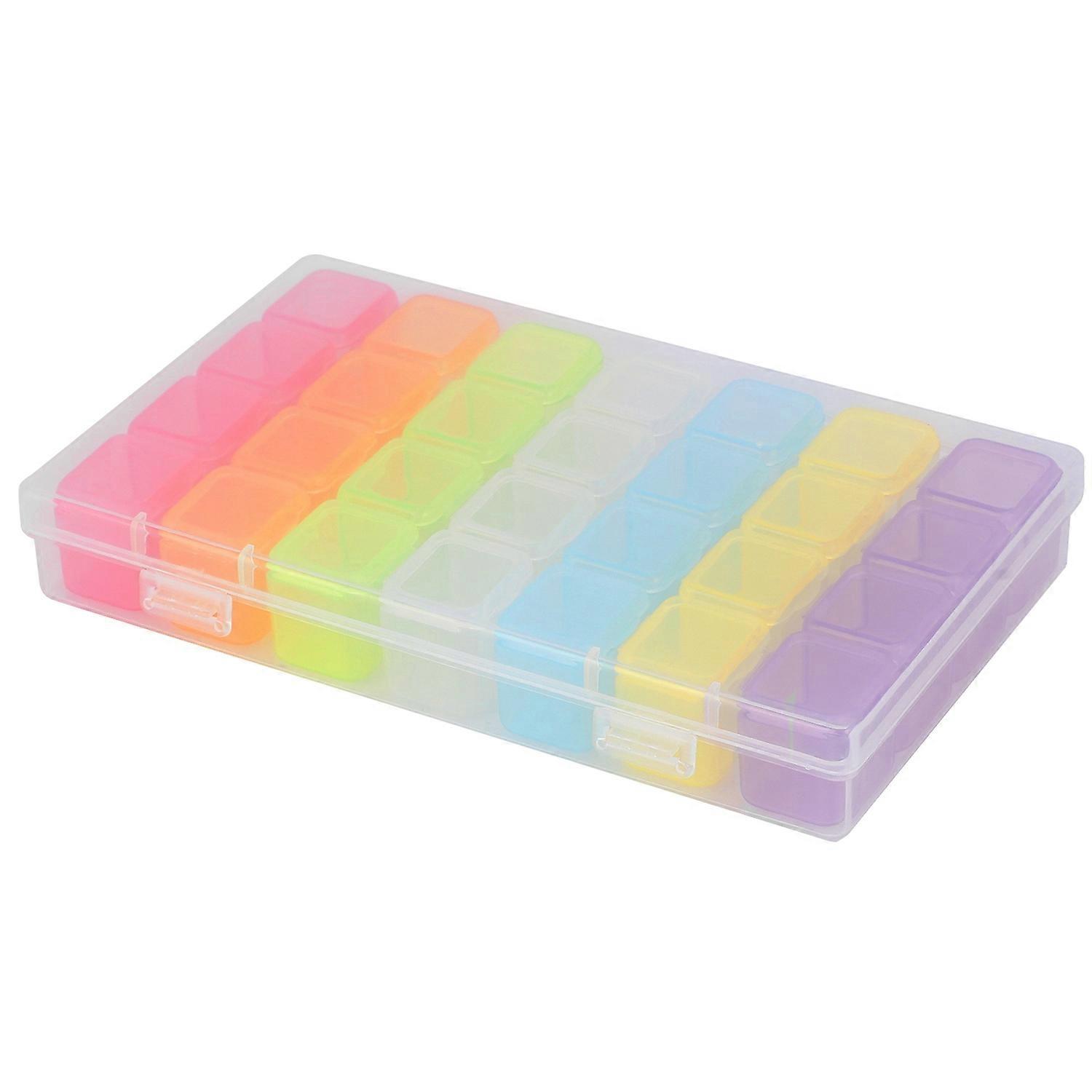 28 Grid Plastic Storage Box Storage Box Jewelry Box Bead Box Nail Art Rhinestone Diamond Box Earrin