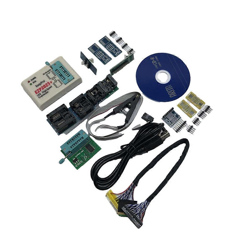 EZP2023 USB SPI Programmer Full Set + 12 Adapter Support 24 25 93 95 EEPROM Flash Bios für Windows