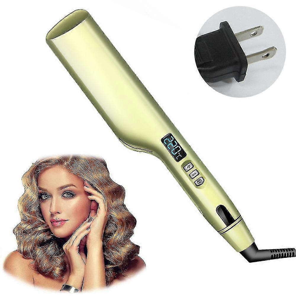 EVAGO Large Wave Curling Iron With Adjustable Temperature Ceramic Tourmaline Combat Frizz and Add Massive Shine for Beachy Waves