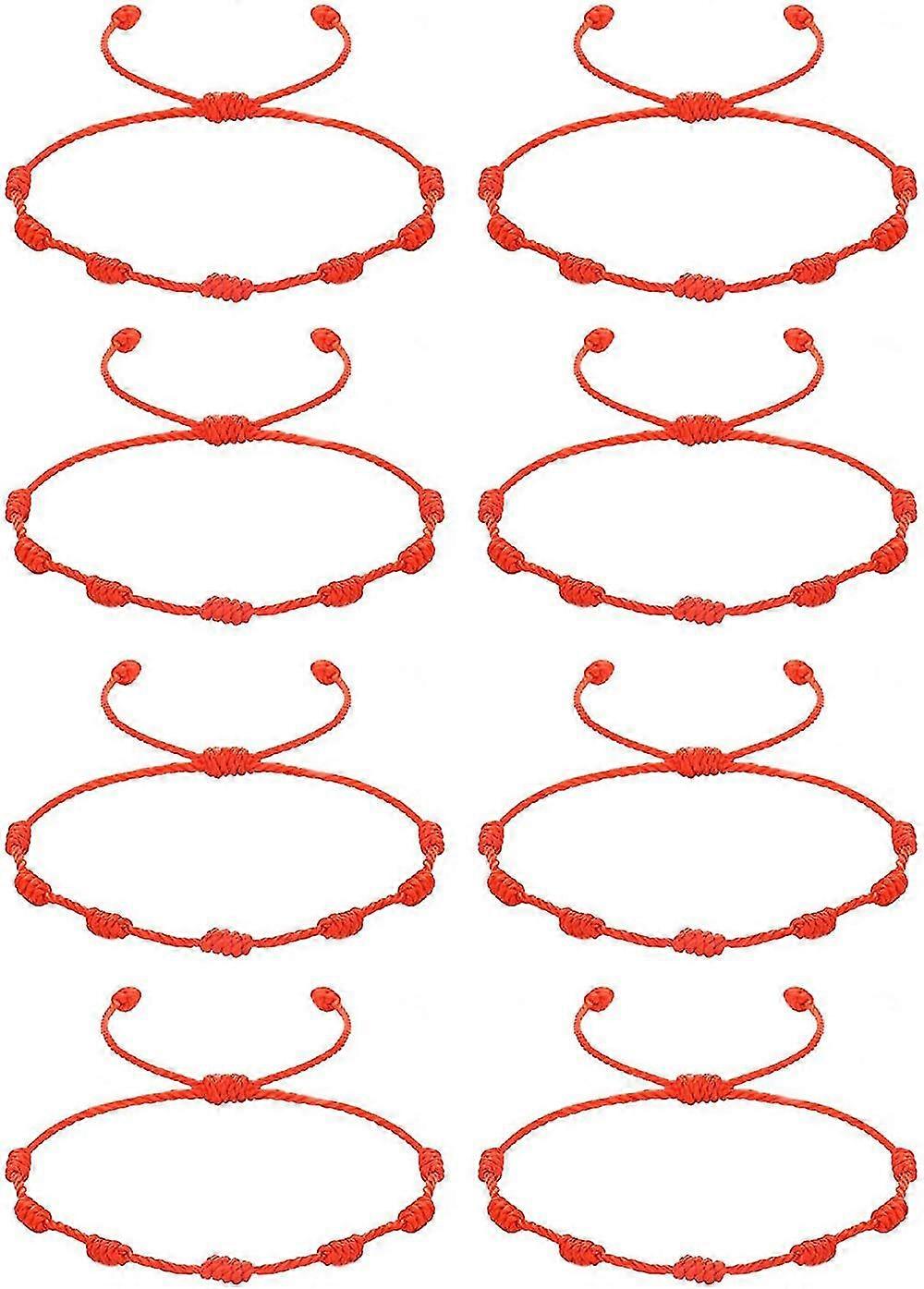 Set de 8 brățări roșii brățări cu brățări Lucky Red String