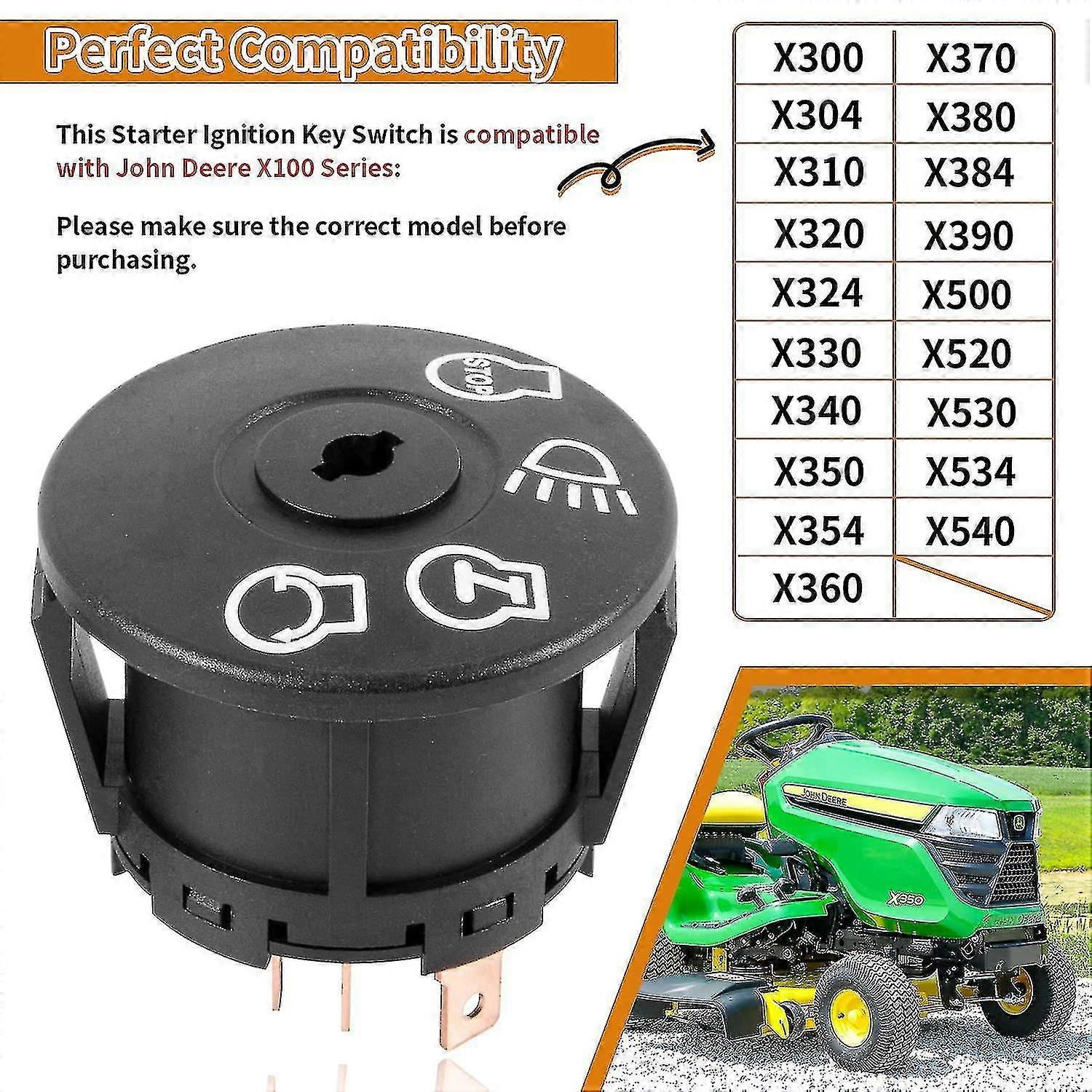 Starter Per John Deere X304 X305R X320 X324 X354 X360 X370 X380 - Foto 9